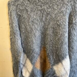Madewell Fuzzy Gray and Cream Sweater partial alpaca/ wool XS